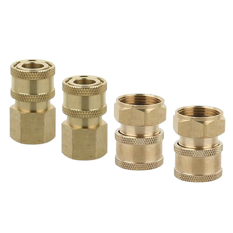 4-Pack Brass Pressure Washer Quick Connector M18x1.5mm/M22x1.5mm Female Thread