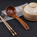 Kitchen Handle Wooden Bamboo Soup Spoon Utensil Cooking Catering Ladle Tableware