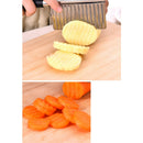 Stainless Steel Potato Chip Slicer Dough Vegetable Fruit Wavy Slicer KnifeB Hn