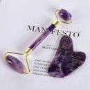 Amethyst Facial Roller Scraping Tool Set Facial Neck Massage Natural Stone