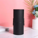 Leather Makeup Brush Holder Travel Cosmetic Pens Storage Cup Case (Black) A