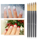 5pcs Painting Drawing Carving Pens Manicure Tool Nail Art UV Gel Brushes Kits