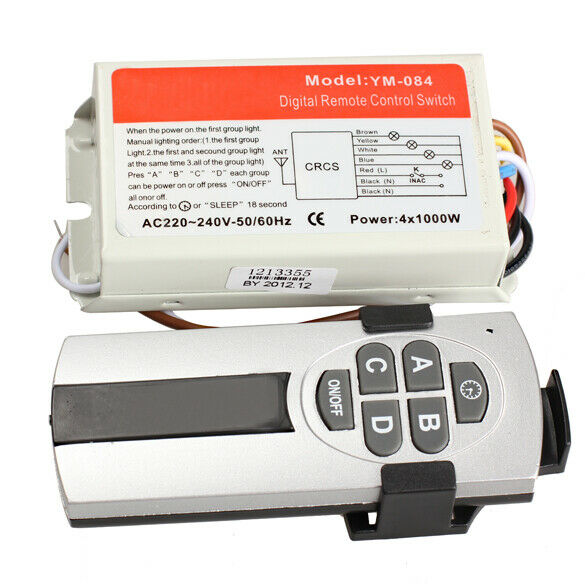 4 Ports Wireless Remote Control Digital Remote Control Switch Lightswitch