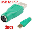 2pc USB Male to PS2 Female Port Adapter Connector for PC Computer Mouse Keyboard