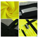 7 Pockets Class 2 High Visibility Zipper Front Safet Yellow Vest With Refle