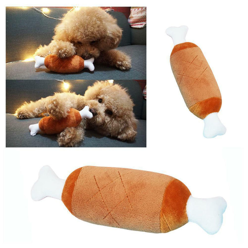 Chicken Legs Double Bones Toys Pet Dog Puppy Toys Dogs Chew Plush Sound_Toy H5D4