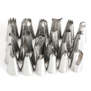 24pcs Stainless Iron Icing Piping Nozzles Pastry Cake Decorating Tool Set