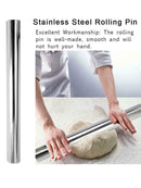 Rolling Pin Stainless Steel Metal Non Stick Baking Pastry Kichen Tool Dough 40CM