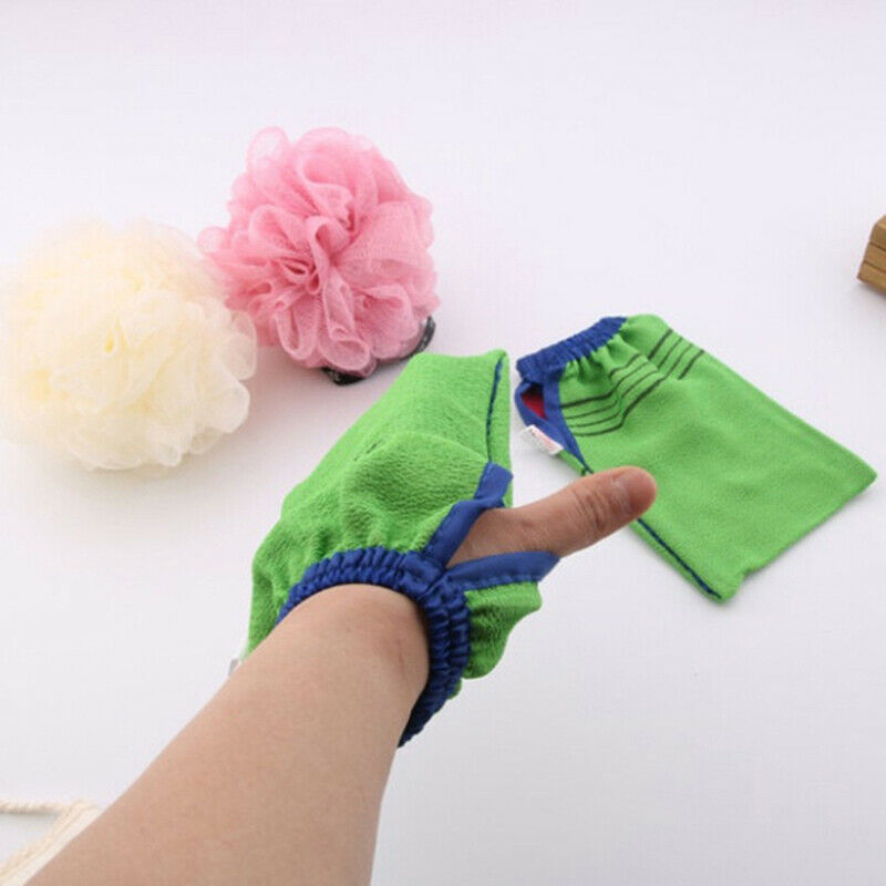 1pc Shower Spa Two-sided Bath Glove Body Cleaning Scrub Mitt Dead Skin Remov Hn