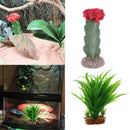 Set of 2, Plastic Terrarium Bamboo Leaf & Cactus Plant Animals Habitat for