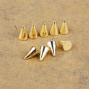 100pcsPic Studs / Rivets Studs PUNK plastic 6x4mm DIY Golden C1S8