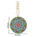 4pcs DIY Key Chains Mandala Art Photo Tibet Crystal Charm Pendant Necklac SHU