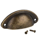 12Pcs Door Drawer Cabinet Iron Shell Cup Semicircle Handle Pull Knob With S