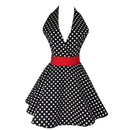 Black Sexy Aprons,Classic Retro Aprons Flirty Marilyn V-Neck Polka Dot Cook