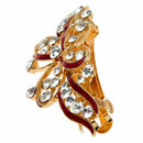 Red Butterfly Plastic Rhinestone French Hair Clip Barrette for Woman