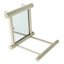 2pcs Wooden Parrot Cage Mirror Toys Bird Ladder Swing Bird Playground Stand