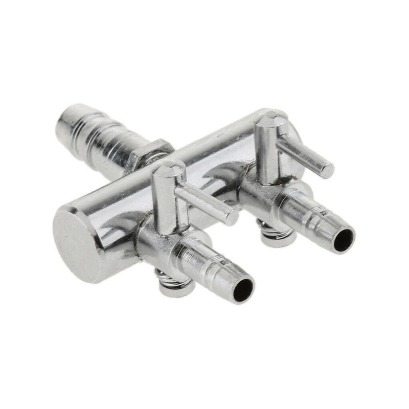 Stainless 2 Ways Air  Splitter Lever Control Valve For Fish Tank 2 Pack