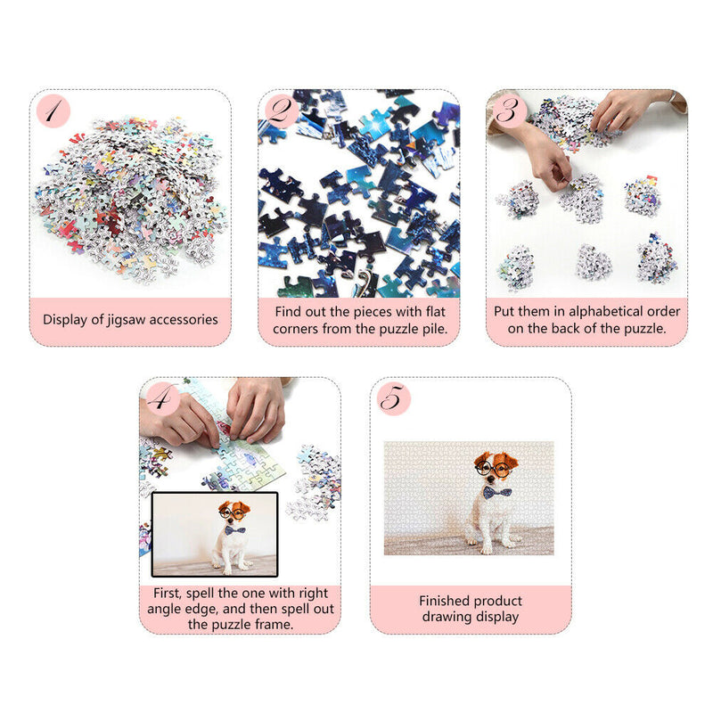 1000pcs DIY Glasses Necktie Dog Puzzle Educational Jigsaw Toys Picture Gift