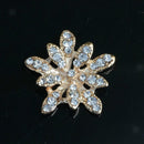 10pcs Crystal Flower Embellishment Flatback Buttons for Wedding Craft 25mm