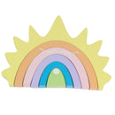 6 Colors Wooden Stacking Stacker Blocks Rainbow Shape Kid's Gift