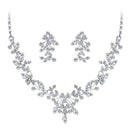 Party Wedding Bridal Crystal Rhinestone Necklace Earrings Jewelry Set Gift FT