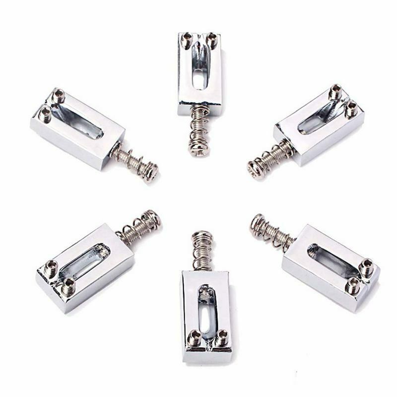 6 Pieces Electric Guitar Bridge Saddles Flat Set for Strat Tele Guitar Repl