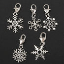30 Christmas Snowflake Clip On Charm Fit Chain Bracelet