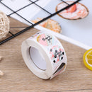 500pcs/roll Pink plaid Stickers for seal label Sealing decoration Sticke@