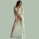 Maternity Photography Props Maxi Maternity Gown V-neck Lace Dresses Pregnan D8P9