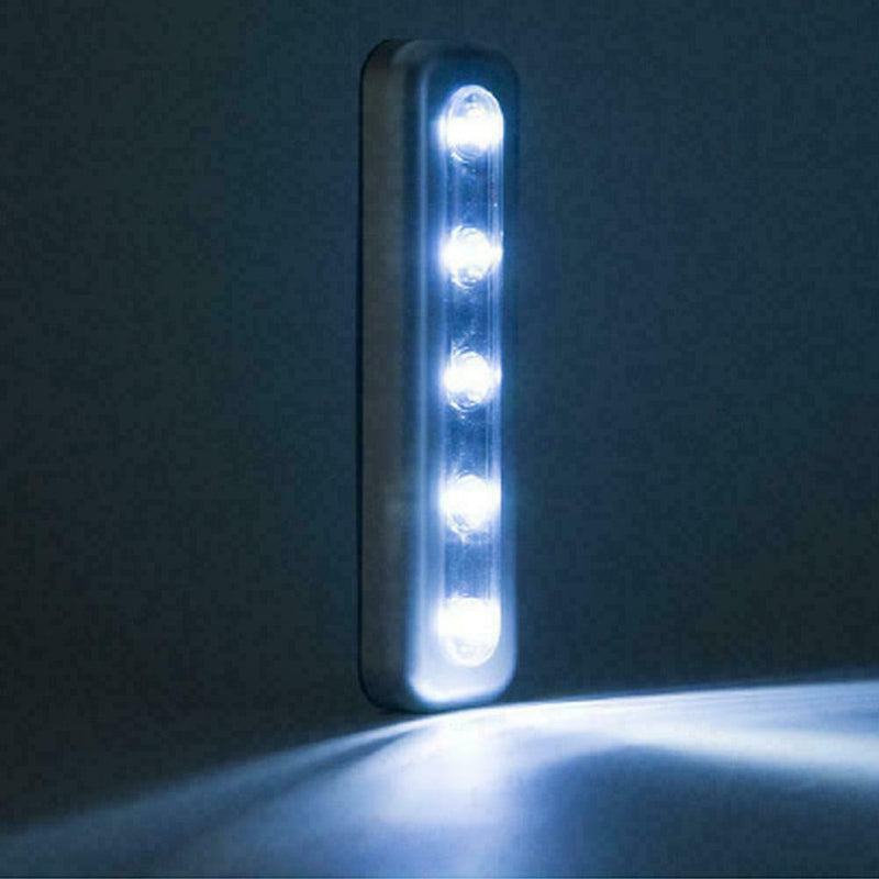 1* 5 LED Light Bar Battery Operated Cabinet Closet 6000K Light Lamp Wall Q6E7
