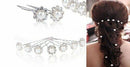 White Pearls Flower Shape Hair Pins Wedding Bridal Veil Accessory
