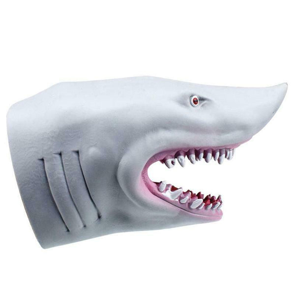 Plastic Shark Hand Puppet For Story Tpr Animal Head Gloves Kids Toys Gift A U6Q5