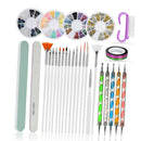 37pcs Nail Art Tools with Nail Brush Dotting&Painting Pen Nail Rhinestones