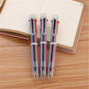 2PCS 6 In 1 Multi Colour Retractable Click Ballpoint Pen Creative Stationery