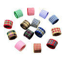 15pcs 25mm Wide Plaid Printed Polyester Ribbons for DIY Hairbow Party Decor