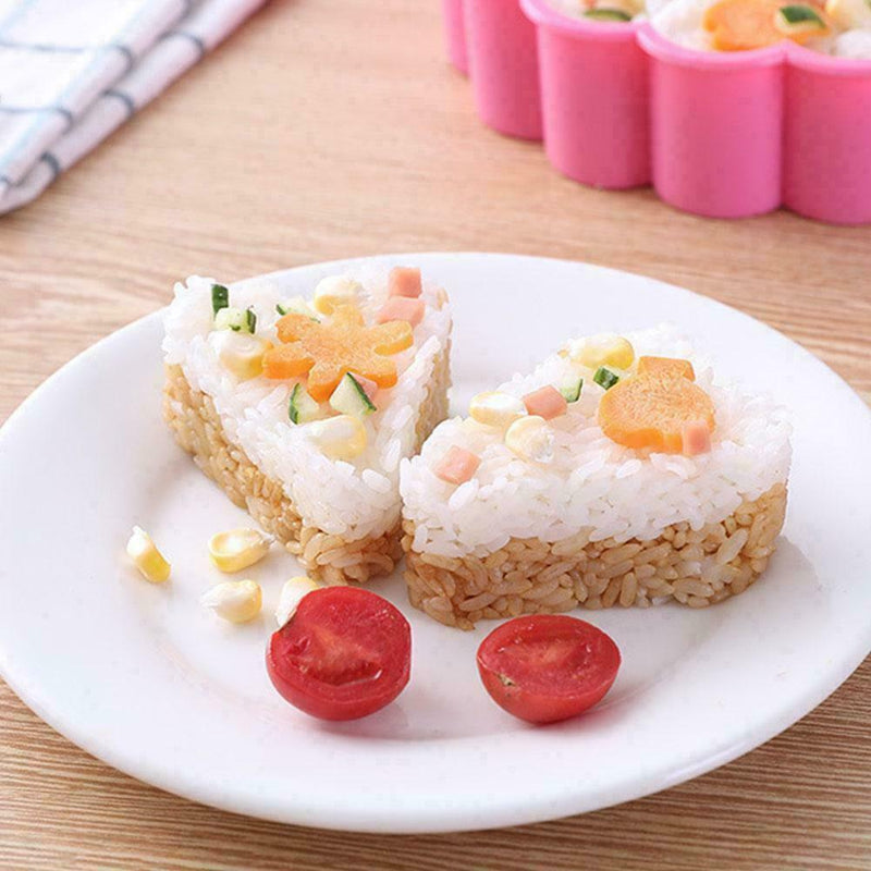 1* Cake Plate Sushi Mold Set Creative Heart Shaped Mold For Birthday Sushi Q0S4