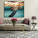 Painting By Numbers Kit DIY Sea Turtle Hand Painted Canvas Oil Art Picture A