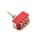 MTS-402 6A/125VAC 2A/250VAC 12 Pin 4PDT ON/ON 2 Position Mini Toggle Switch JR