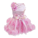 Dog Gauze Dress Princess Tutu Skirt Flower Sunday Collection Clothes XS Pink