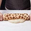 Christmas Embossing Rolling Pin Baking Cookies Dough Cake Engraved Roller