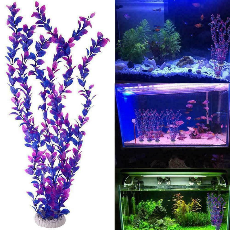 25cm Fish Tank Aquarium Ornament Decor Artificial Plastic Grass Plant Under Y8U0