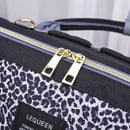 Leopard Waterproof Mummy Diaper Handbag Large Maternity Backpack (Grey)