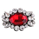 Beaded Rhinestones Eye Shape Patch Applique Sew on Garment Bag Decor Red