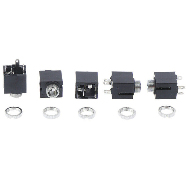 10Pcs PJ301M Female Audio Connector 3 Pin DIP Stereo Headphone Jack With FT