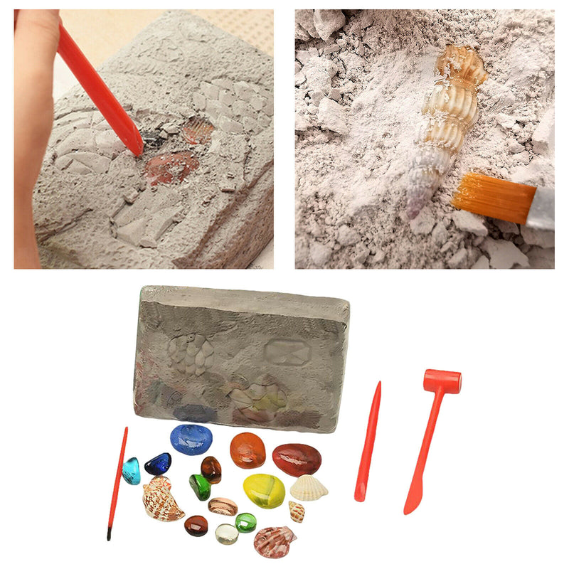 Precious Stones Excavation Kit Archeology Dig Up Fossils Treasure Enfa