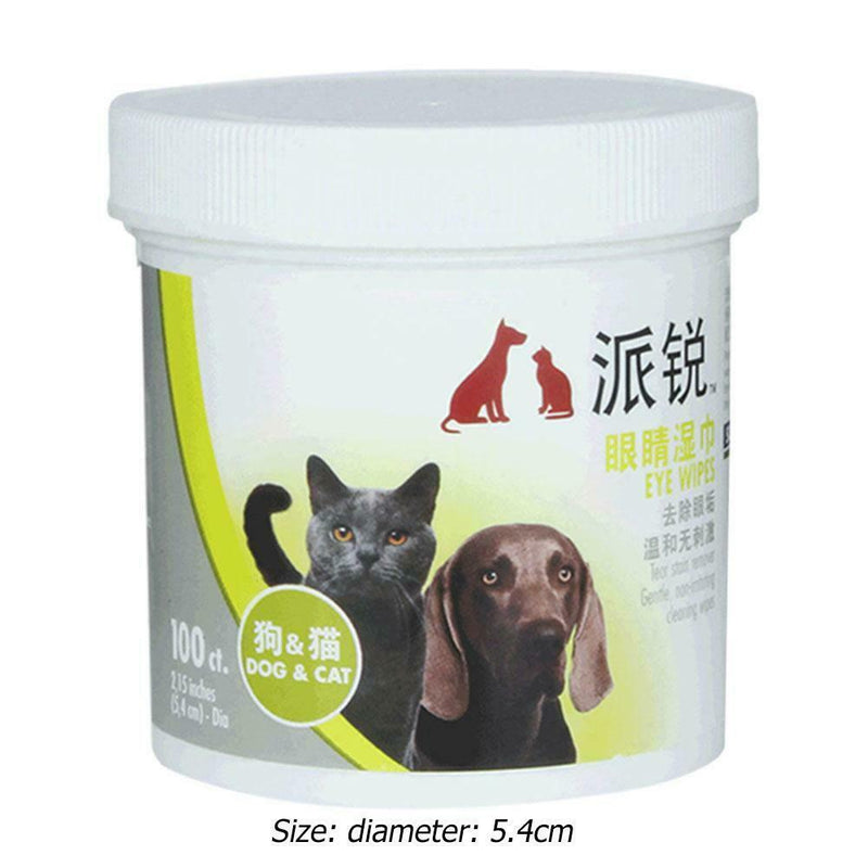 100pcs Pet Dog Cat Eyes Cleaning Paper Towels Eye Wet Wipe Stain Remover