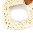 Rattan Earrings Handmade Straw Woven Braid Round Drop Earrings Lightweight