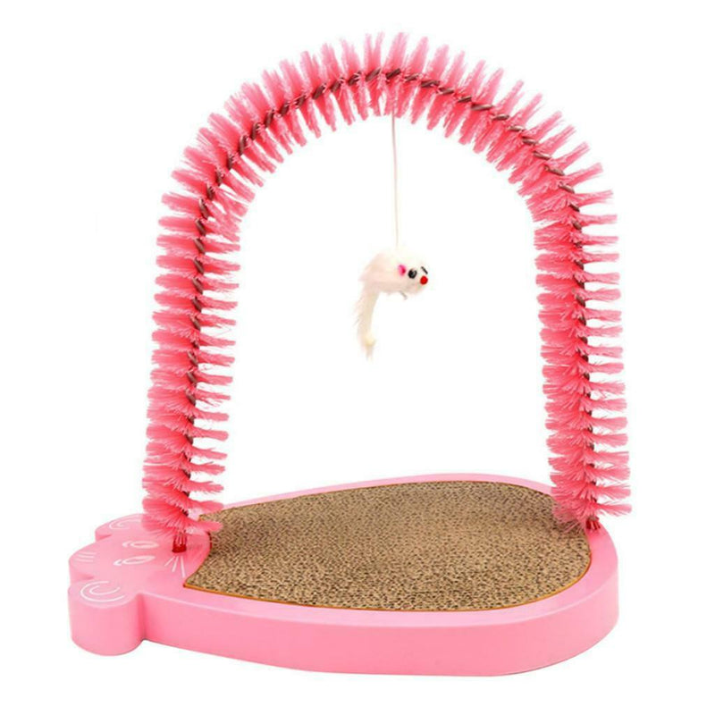 Cat Scratcher And Grooming Arch, Self Groomer and Massager With Catnip and