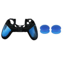 Camo Blue Game Controller Gamepad Skin + Thumb Stick Grips Cap for PS4