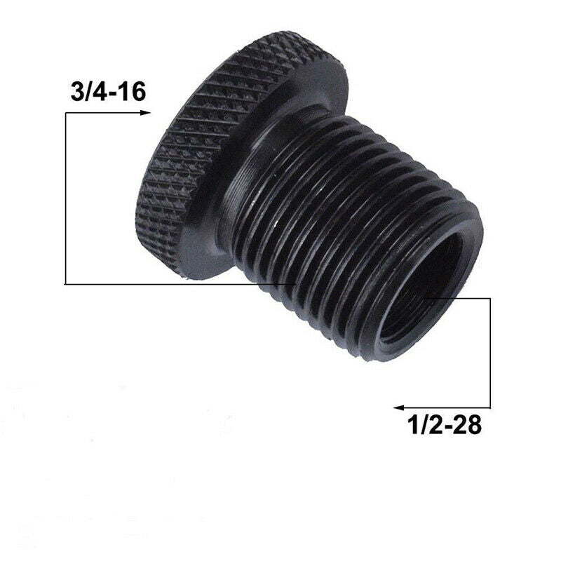 1/2-28 To 3/4-16 Threaded Adapter Automotive Oil Filter alloy Black Knurled Car